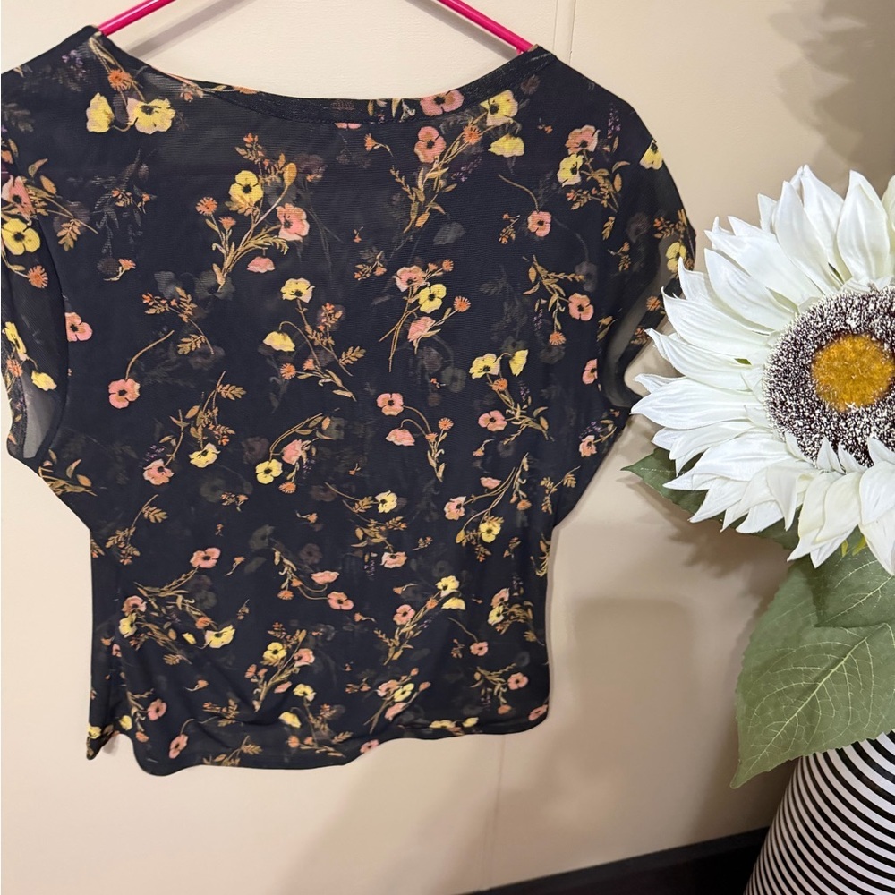 Daniel Rainn Black Floral Blouse